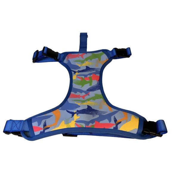 Heart to Tail Reversible No Pull Adjustable Small Pet Harness Shark/Stripe Print - Picture 3 of 7